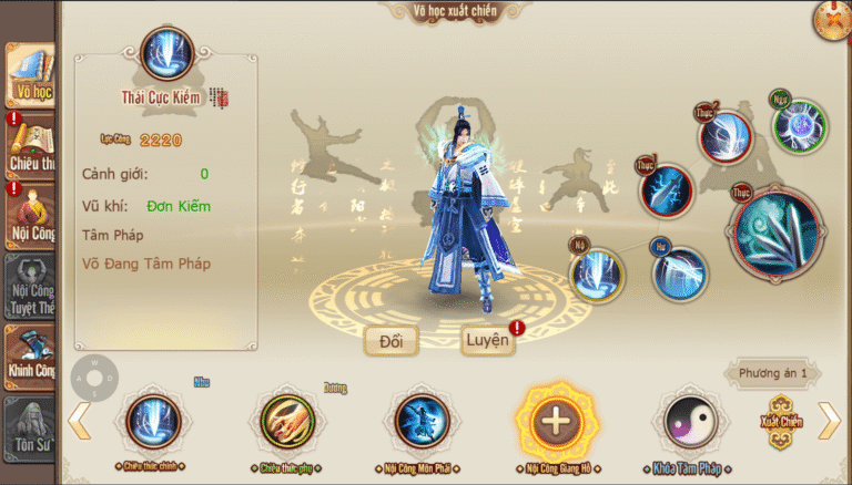 Cách nâng cấp kỹ năng võ học trong Cửu Âm Chân Kinh